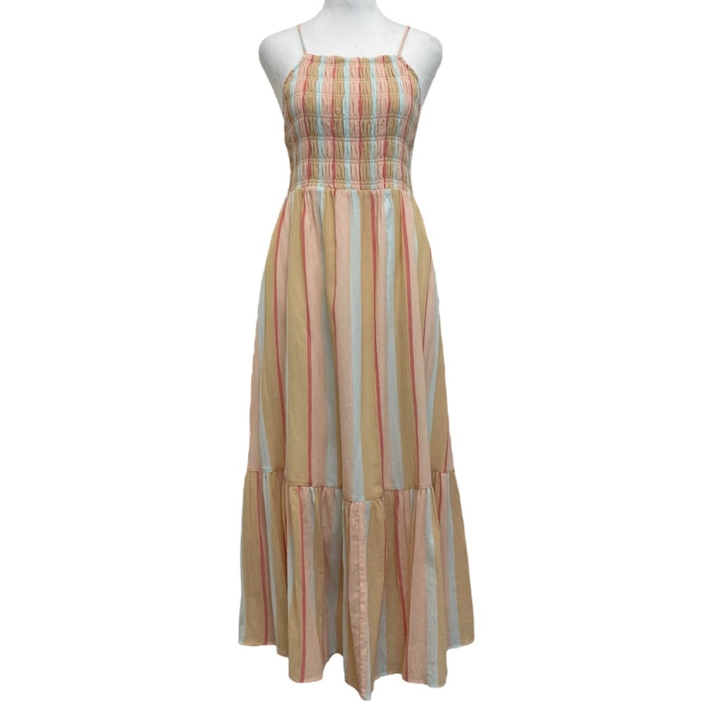 Z Supply Pastel Crinkle Gauze Smocked Upper Midi Maxi Sun Dress - Picture 3 of 14